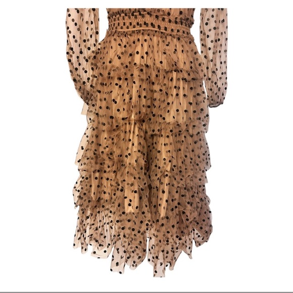 Mable Tulle Polka Dot Peasant Regency Cocktail Wedding Guest Formal Tea Dress - Picture 12 of 16